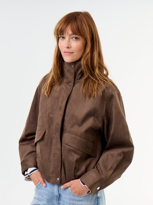 Veste en suédine zippée - Kiabi