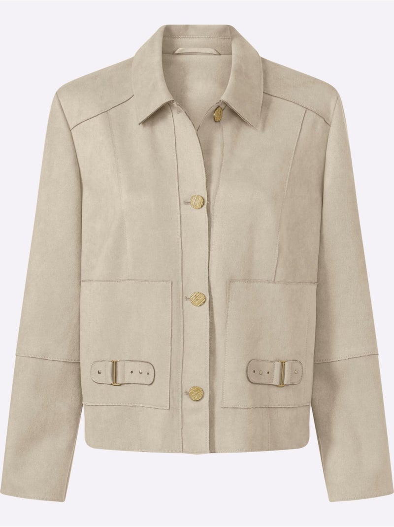 Veste en synthétique bords ouverts modernes - taille standard - helline Ivoire - Kiabi