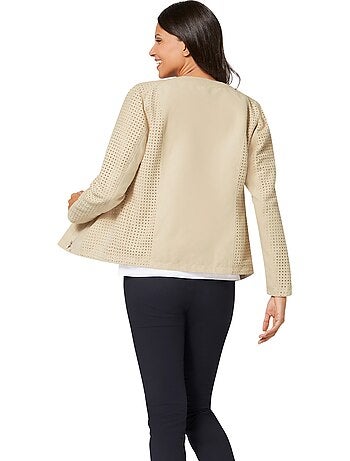 Veste En Synthétique Imitation Velours Douce Découpée Au Laser - Taille Standard - Moda Vilona