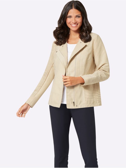 Veste En Synthétique Imitation Velours Douce Découpée Au Laser - Taille Standard - Moda Vilona - Kiabi