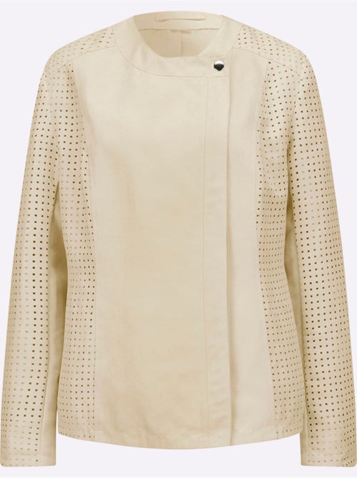 Veste En Synthétique Imitation Velours Douce Découpée Au Laser - Taille Standard - Moda Vilona - Kiabi