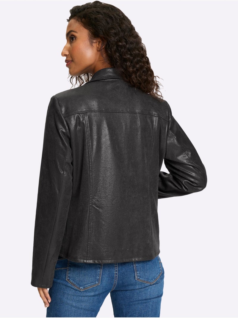 Veste En Synthétique Style Motard Tendance - Taille Standard - Helline Gris - Kiabi