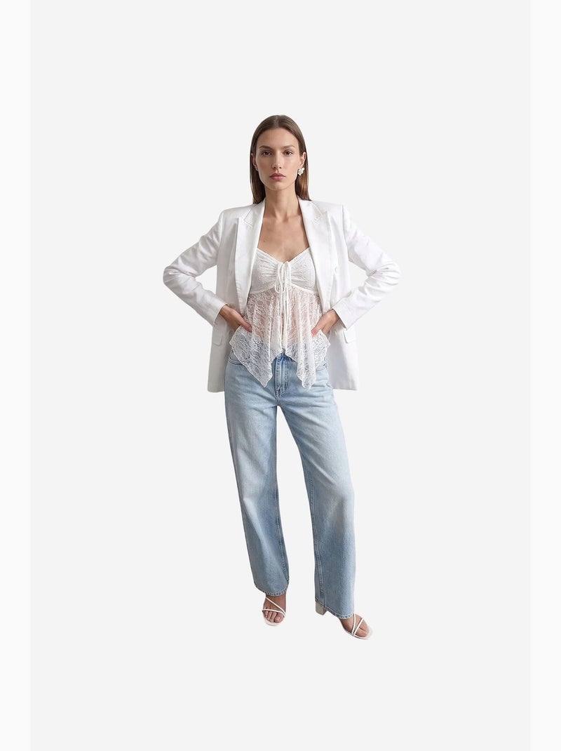 Veste en tencel, coton et lin dilvin Blanc - Kiabi