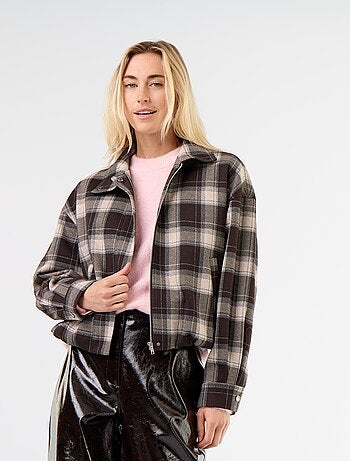 Veste en textile à carreaux