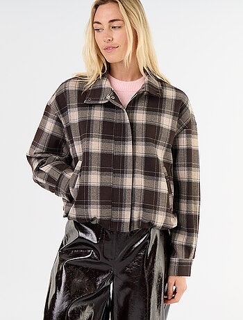 Veste en textile à carreaux