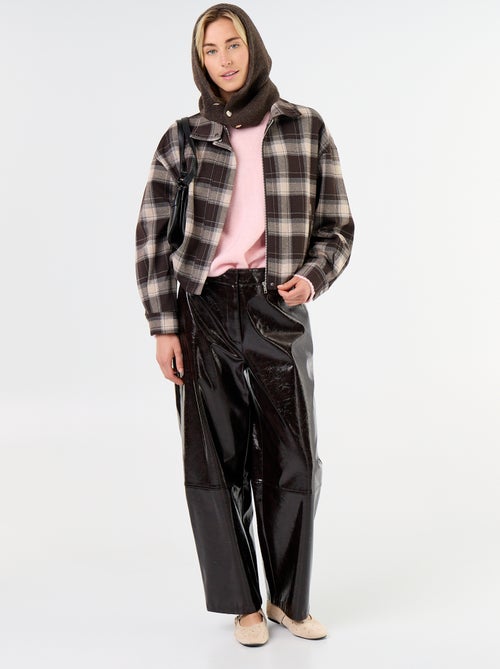 Veste en textile à carreaux - Kiabi