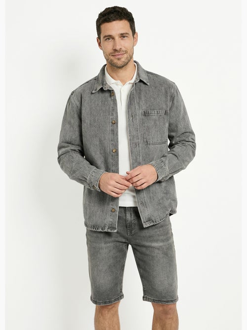 Veste en toile denim épaisse, délavée - AFIBEL - Kiabi