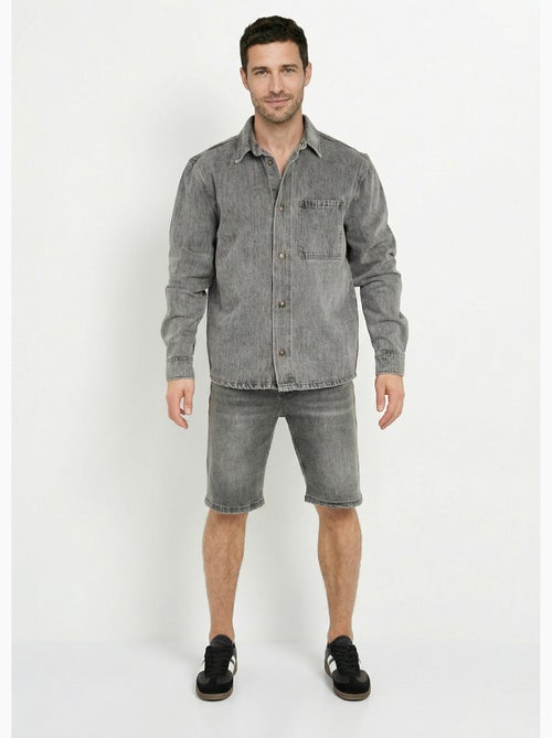 Veste en toile denim épaisse, délavée - AFIBEL - Kiabi
