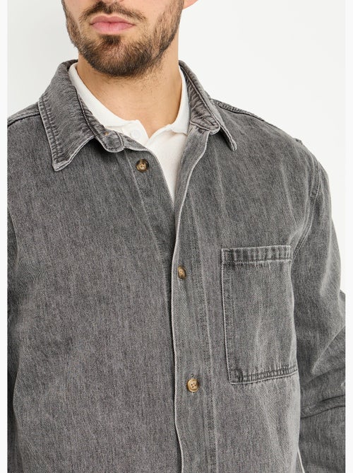 Veste en toile denim épaisse, délavée - AFIBEL - Kiabi
