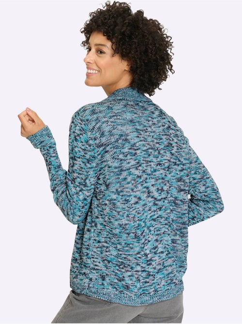 Veste en tricot à col à revers et manches longues avec glissière - Taille standard - Moda Vilona - Kiabi Veste en tricot à col à revers et manches longues avec glissière - Taille standard - Moda Vilona - Kiabi