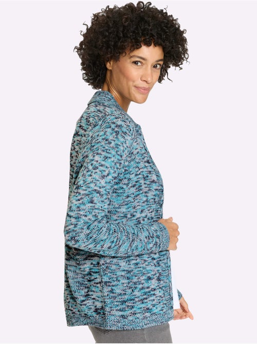 Veste en tricot à col à revers et manches longues avec glissière - Taille standard - Moda Vilona - Kiabi Veste en tricot à col à revers et manches longues avec glissière - Taille standard - Moda Vilona - Kiabi