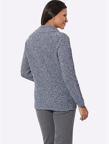 Veste en tricot à col châle avec ourlet arrondi - Taille standard - Moda Vilona