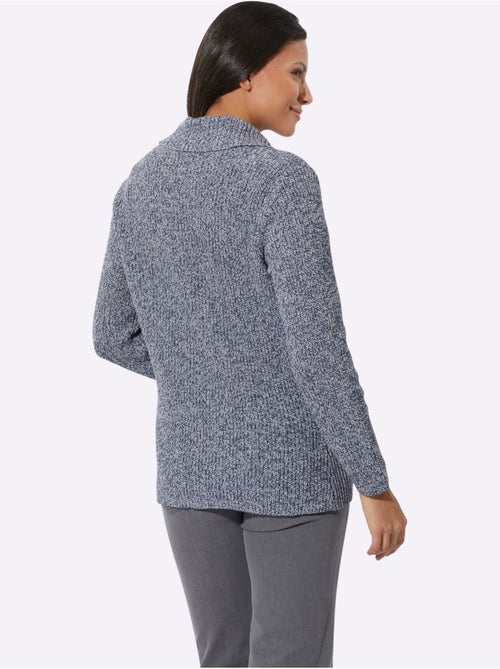 Veste en tricot à col châle avec ourlet arrondi - Taille standard - Moda Vilona - Kiabi