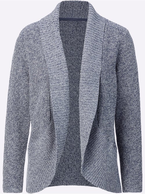 Veste en tricot à col châle avec ourlet arrondi - Taille standard - Moda Vilona - Kiabi
