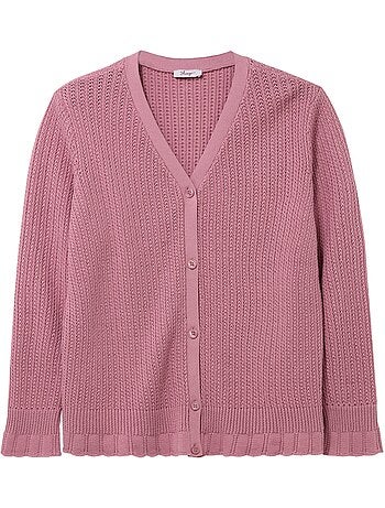 Veste En Tricot Ajouré - Taille Standard - Sheego