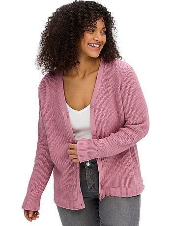 Veste En Tricot Ajouré - Taille Standard - Sheego