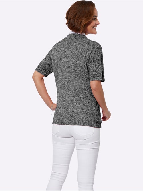 Veste en tricot ajouré à col V et manches courtes - Taille standard - Witt - Kiabi Veste en tricot ajouré à col V et manches courtes - Taille standard - Witt - Kiabi