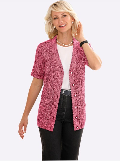 Veste en tricot ajouré avec col v et manches courtes - taille standard - witt - Kiabi Veste en tricot ajouré avec col v et manches courtes - taille standard - witt - Kiabi