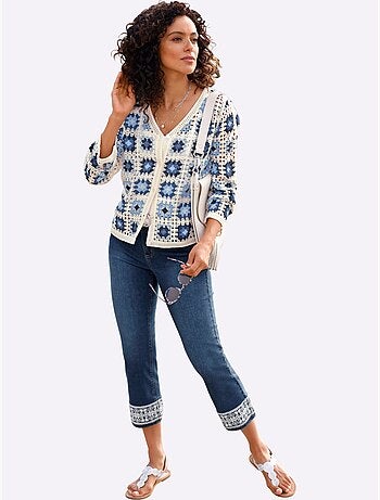 Veste En Tricot Aspect Crochet - Taille Standard - Witt