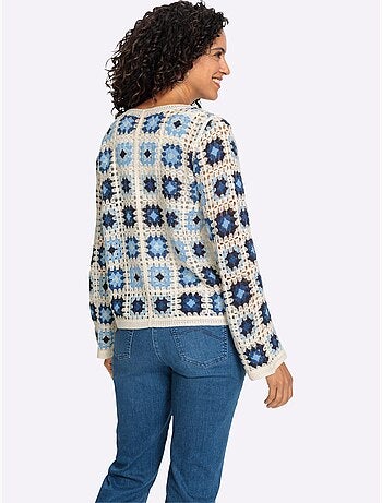 Veste En Tricot Aspect Crochet - Taille Standard - Witt