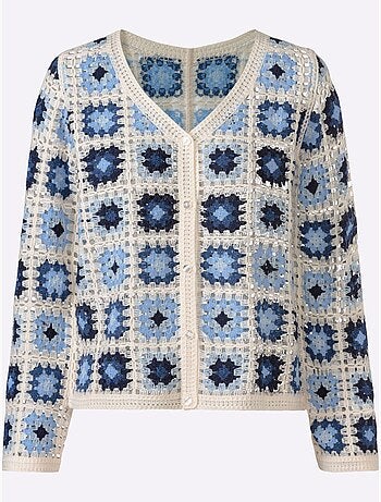 Veste En Tricot Aspect Crochet - Taille Standard - Witt