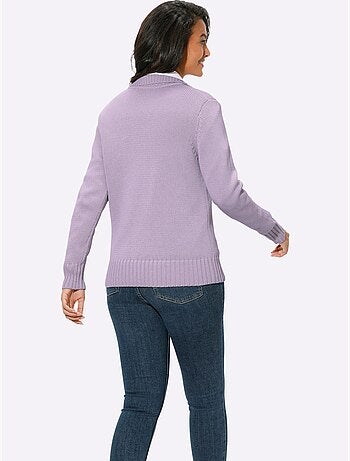 Veste en tricot avec col montant et glissière à finitions côtelées - Taille standard - Witt