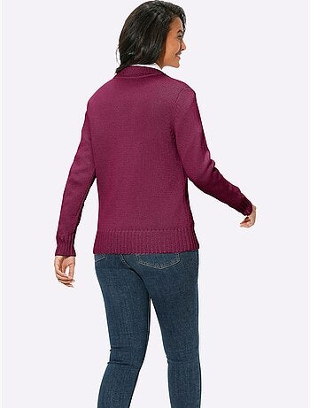 Veste en tricot avec col montant et glissière à finitions côtelées - Taille standard - Witt