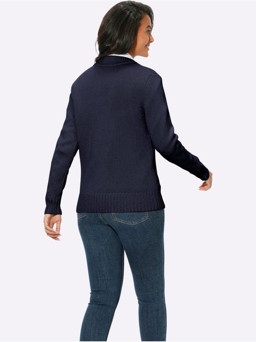 Veste en tricot avec col montant et glissière à manches longues - Taille standard - Witt - Kiabi Veste en tricot avec col montant et glissière à manches longues - Taille standard - Witt - Kiabi