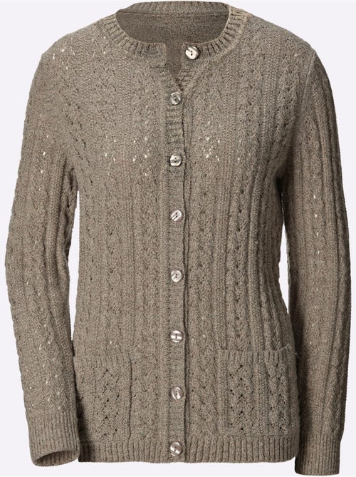 Veste en tricot avec col rond à boutons et poches plaquées - Taille standard - Witt - Kiabi Veste en tricot avec col rond à boutons et poches plaquées - Taille standard - Witt - Kiabi