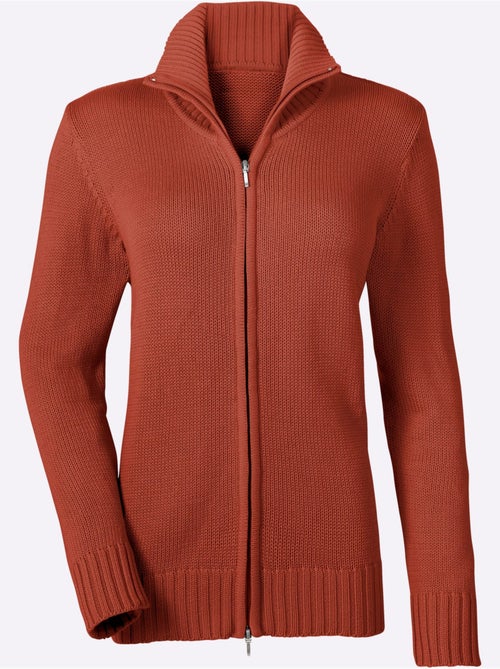 Veste en tricot avec col zippé et finitions côtelées - Taille standard - Witt - Kiabi Veste en tricot avec col zippé et finitions côtelées - Taille standard - Witt - Kiabi