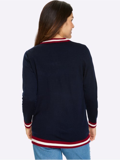 Veste en tricot avec encolure en V et manches longues - Taille standard - Moda Vilona - Kiabi Veste en tricot avec encolure en V et manches longues - Taille standard - Moda Vilona - Kiabi