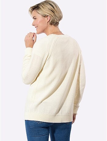 Veste en tricot avec encolure en V et manches raglan longues - Taille standard - Witt