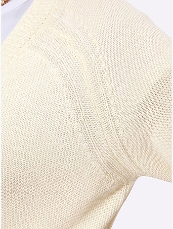 Veste en tricot avec encolure en V et manches raglan longues - Taille standard - Witt