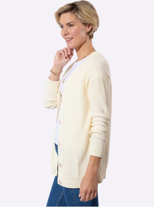 Veste en tricot avec encolure en V et manches raglan - Taille standard - Witt - Kiabi Veste en tricot avec encolure en V et manches raglan - Taille standard - Witt - Kiabi