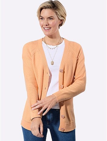Veste en tricot avec encolure en V et manches raglan longues - Taille standard - Witt