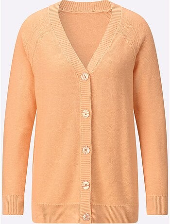 Veste en tricot avec encolure en V et manches raglan longues - Taille standard - Witt