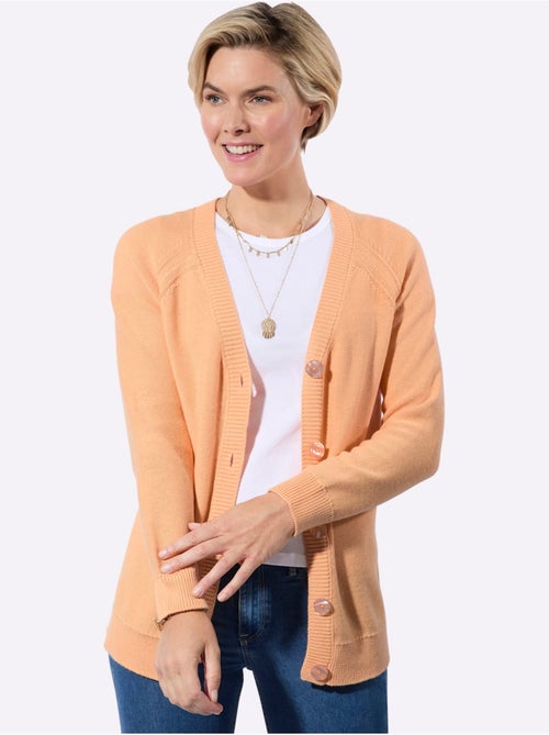 Veste en tricot avec encolure en V et manches raglan longues - Taille standard - Witt - Kiabi Veste en tricot avec encolure en V et manches raglan longues - Taille standard - Witt - Kiabi