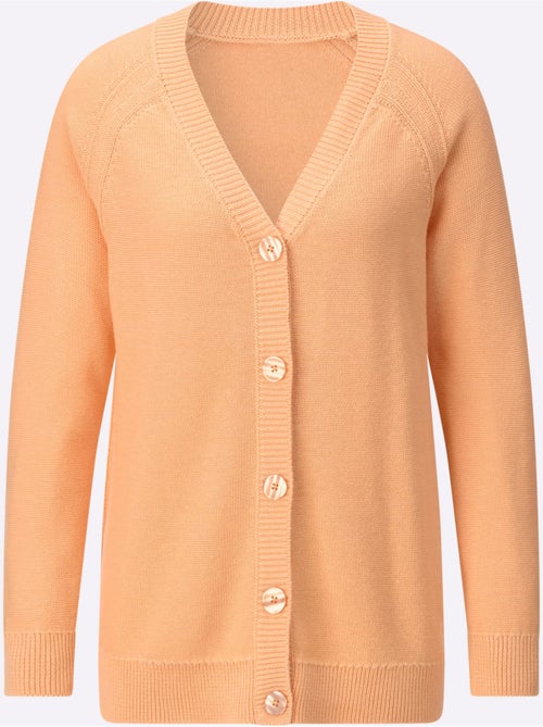 Veste en tricot avec encolure en V et manches raglan longues - Taille standard - Witt - Kiabi Veste en tricot avec encolure en V et manches raglan longues - Taille standard - Witt - Kiabi