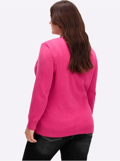 Veste en tricot avec encolure ronde et boutons ton sur ton - taille standard - moda vilona - Kiabi Veste en tricot avec encolure ronde et boutons ton sur ton - taille standard - moda vilona - Kiabi