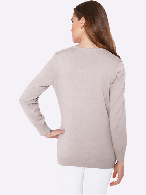 Veste en tricot avec encolure ronde et manches côtelées - Taille standard - Moda Vilona - Kiabi Veste en tricot avec encolure ronde et manches côtelées - Taille standard - Moda Vilona - Kiabi