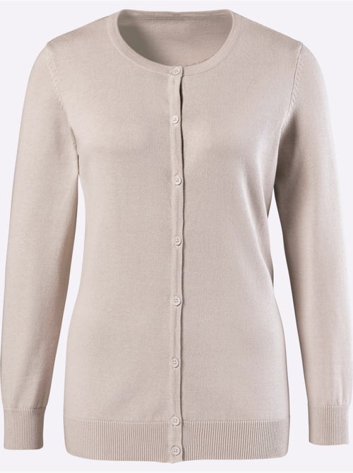 Veste en tricot avec encolure ronde et manches côtelées - Taille standard - Moda Vilona - Kiabi Veste en tricot avec encolure ronde et manches côtelées - Taille standard - Moda Vilona - Kiabi