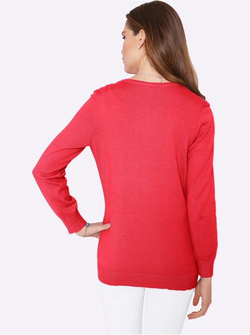 Veste en tricot avec encolure ronde et manches longues - Taille standard - Moda Vilona - Kiabi Veste en tricot avec encolure ronde et manches longues - Taille standard - Moda Vilona - Kiabi