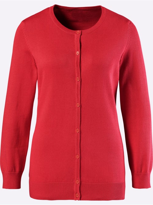 Veste en tricot avec encolure ronde et manches longues - Taille standard - Moda Vilona - Kiabi Veste en tricot avec encolure ronde et manches longues - Taille standard - Moda Vilona - Kiabi