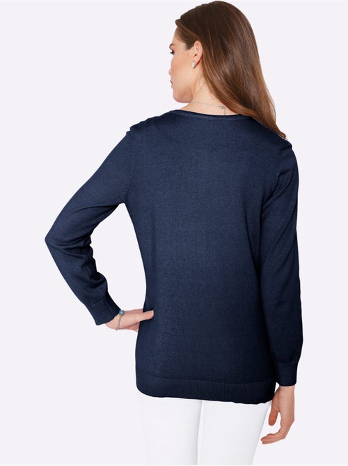 Veste en tricot avec encolure ronde et manches longues côtelées - Taille standard - Moda Vilona - Kiabi Veste en tricot avec encolure ronde et manches longues côtelées - Taille standard - Moda Vilona - Kiabi