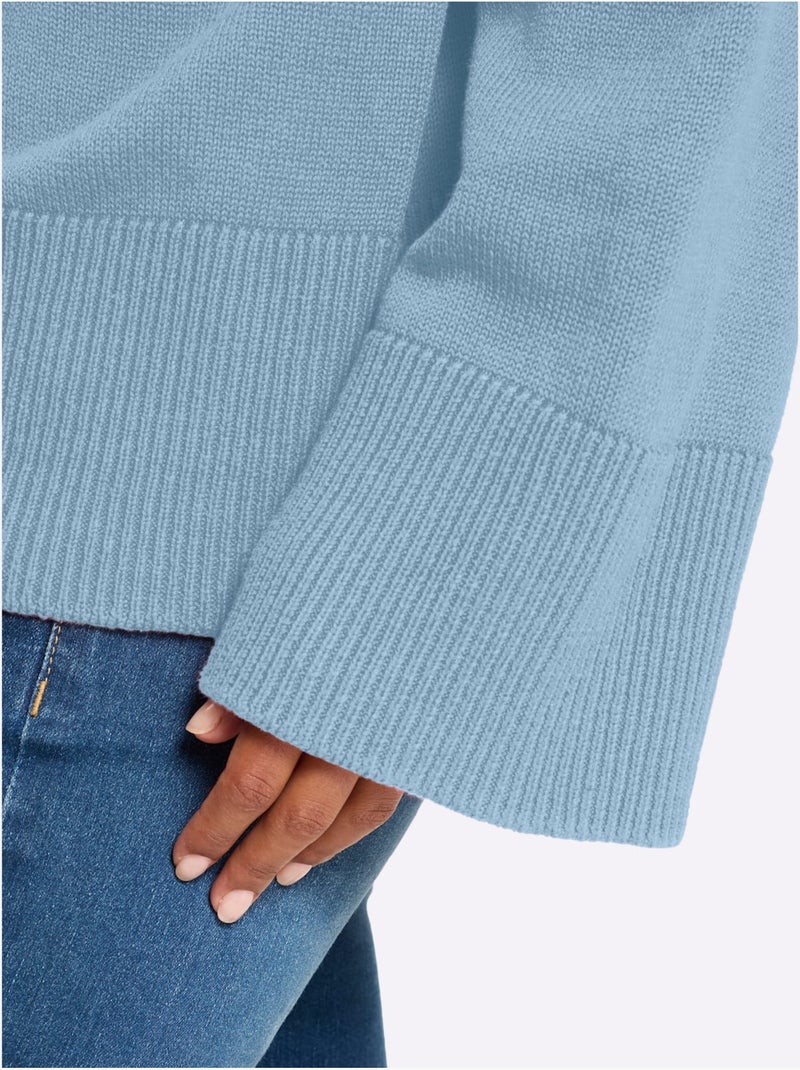 Veste En Tricot Bords-côtes Tendance - Taille Standard - helline Bleu ciel - Kiabi