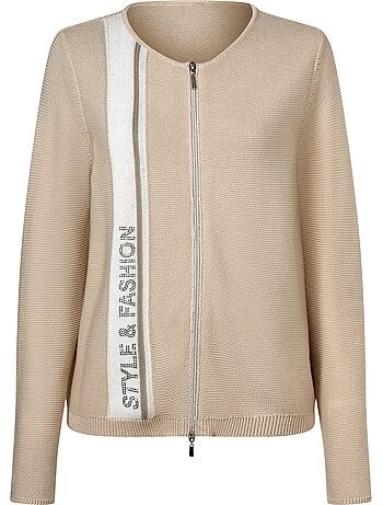 Veste En Tricot Empiècement Contrasté - Taille Standard - helline