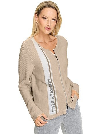 Veste En Tricot Empiècement Contrasté - Taille Standard - helline