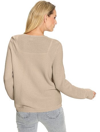 Veste En Tricot Empiècement Contrasté - Taille Standard - helline