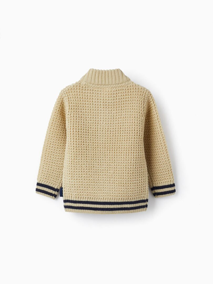 Veste en Tricot ??pais ?� Rayures pour B?�b?� Gar?�on LITERATURE CLUB - Beige clair - Kiabi - nu�?�