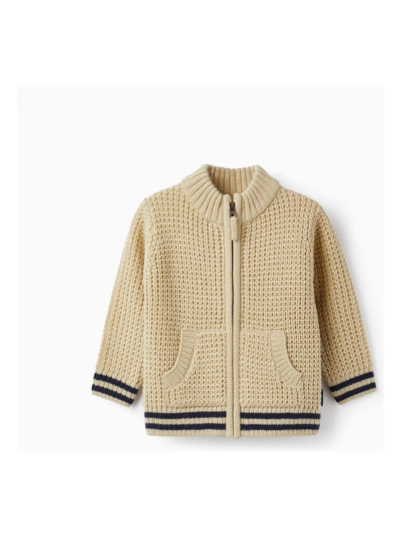 Veste en Tricot Épais à Rayures pour Bébé Garçon   LITERATURE CLUB Beige clair - Kiabi